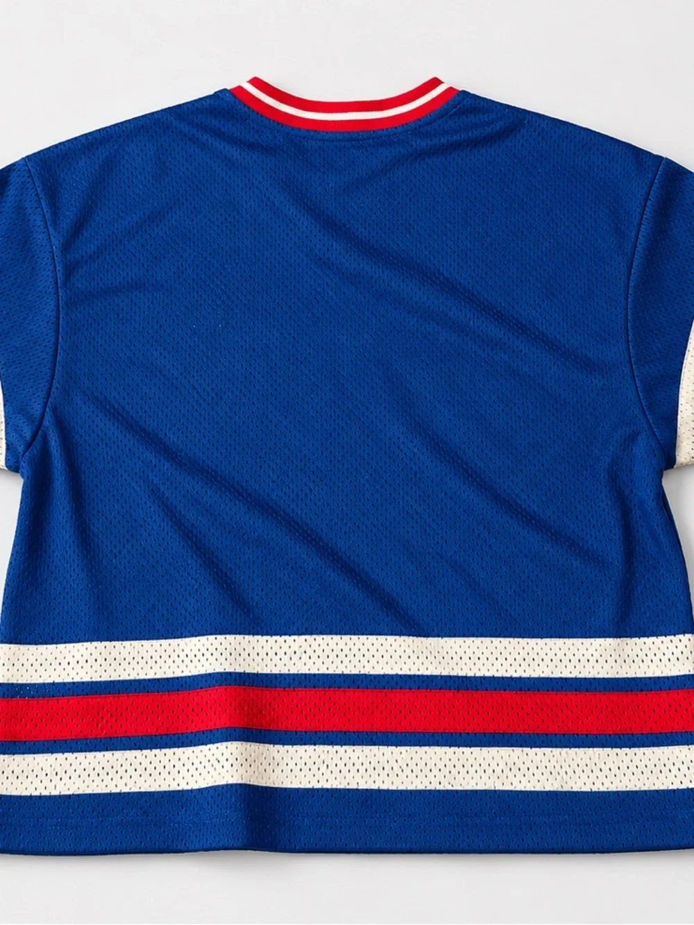 Ford Blue V-Neck Sweater with Red and White Stripes